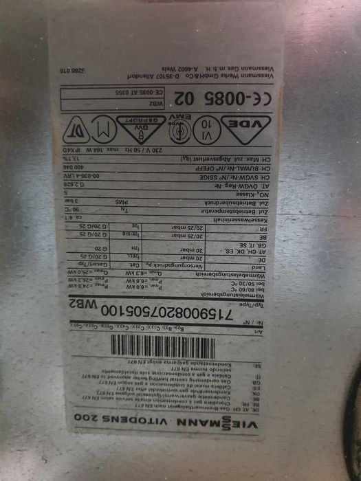 Piec, kocioł gazowy Viessmann vitodens 200, 24kW