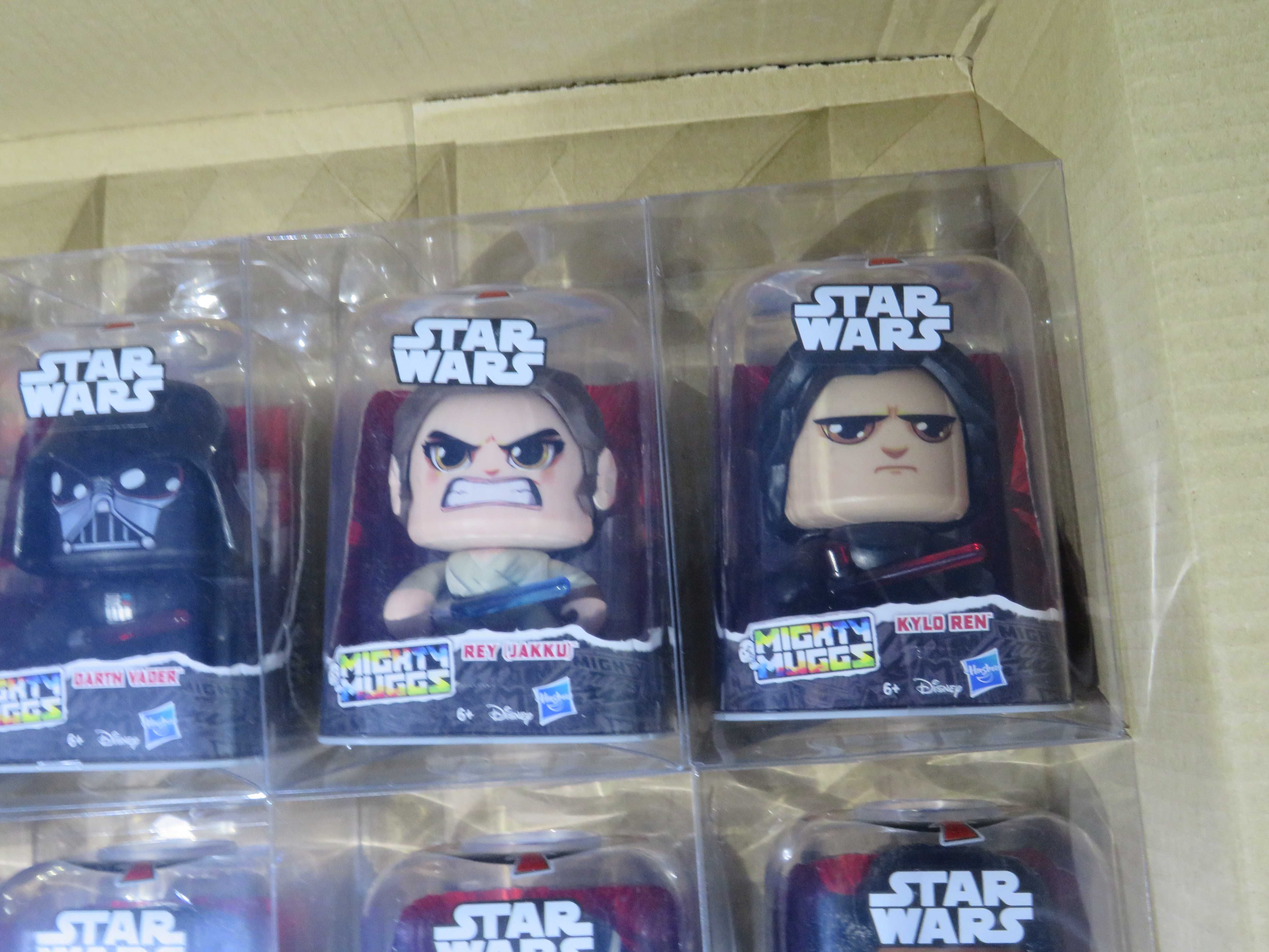 10 Figuras Mighty Muggs Star Wars Hasbro + 10 Caixas Acrílico