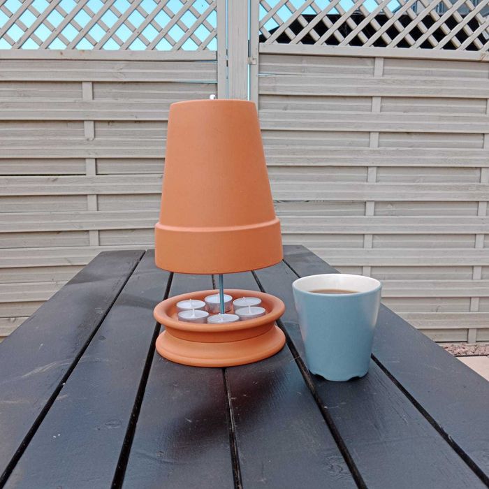 - Lampion tarasowy, dekoracja ogrodowa, świecznik, lampa, doniczka -