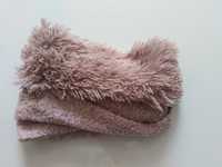 Komin różowy KIK futerko szalik otulacz na szyje na zimę