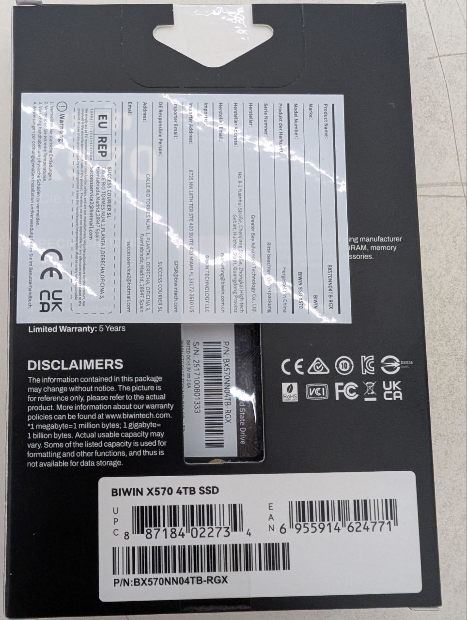 SSD 4tb biwin x570