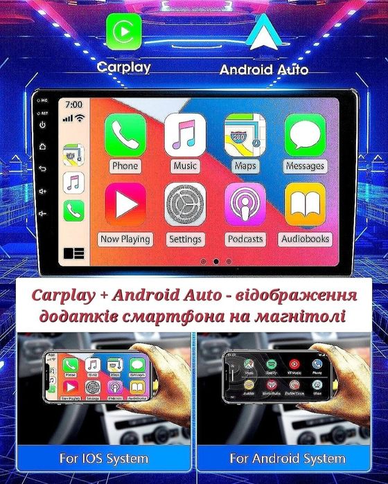 Універсальна 2DIN Android магнітола | 8 ядер | 4G LTE | DSP | Carplay