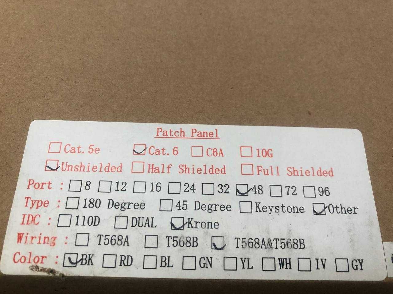 Патч панель  саt 6 unshielded 48  port krone