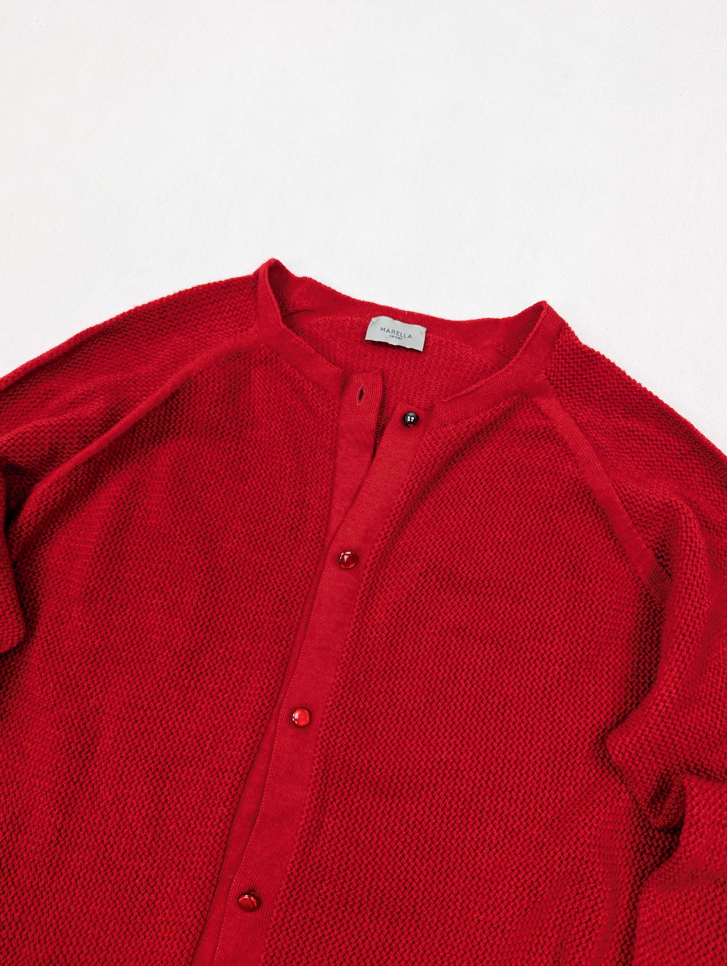 Marella czerwony sweter 100% wełna M