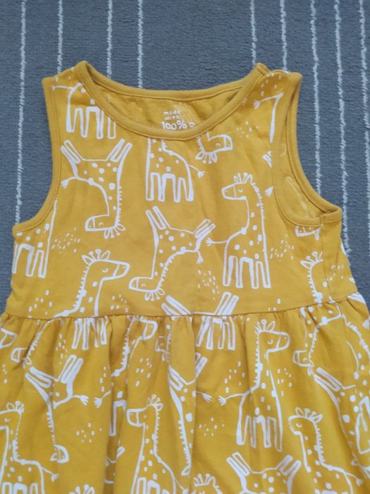 Sukienka letnia bawełniana rozkloszowana F&F jak nowa z bez rękaw