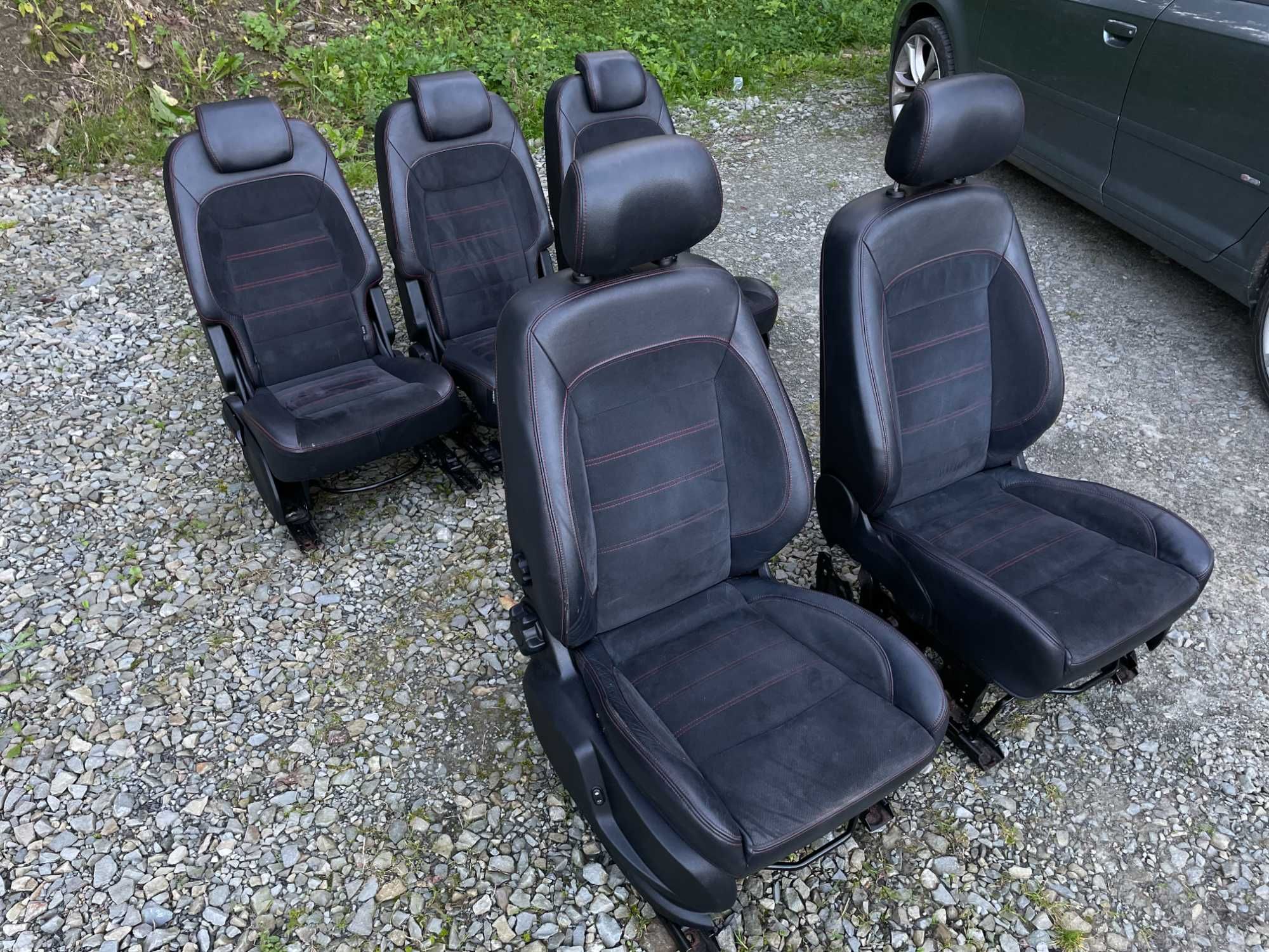 Komplet foteli Ford S-max MK1 fotele s max Alcantara czerwona nitka