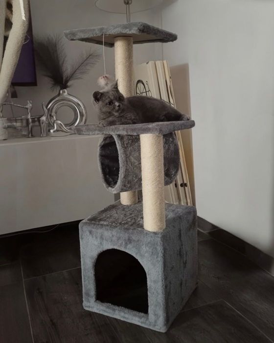 HIT Drapak dla kota domek legowisko słupek do drapania zabawka 90cm