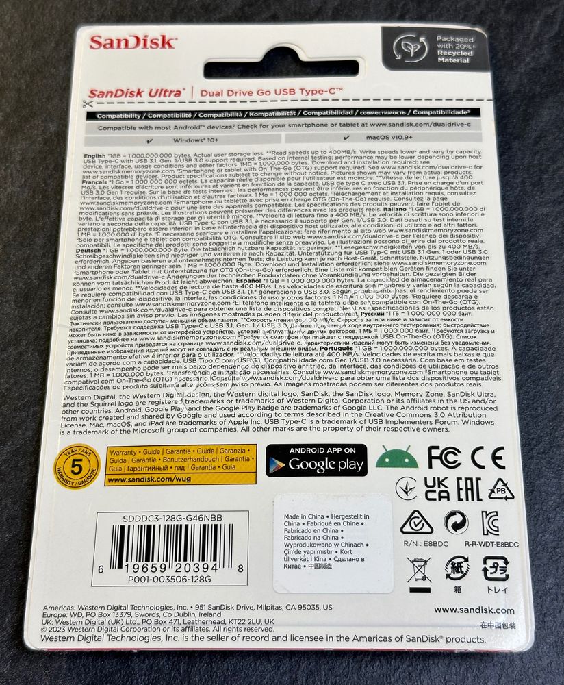Флешка SanDisk 128GB Ultra Dual Drive
