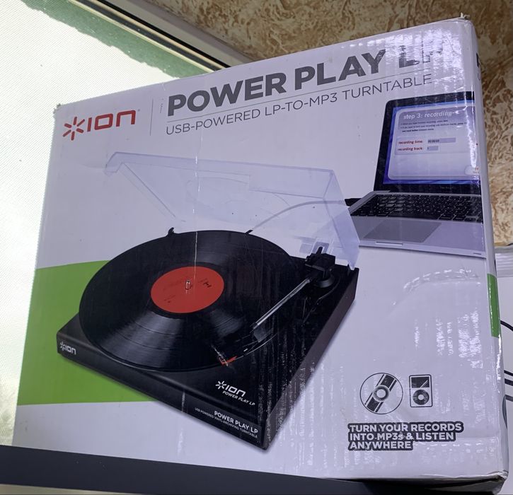 Програвач платівок ion power play lp (usb lp-to-mp3 turntable)