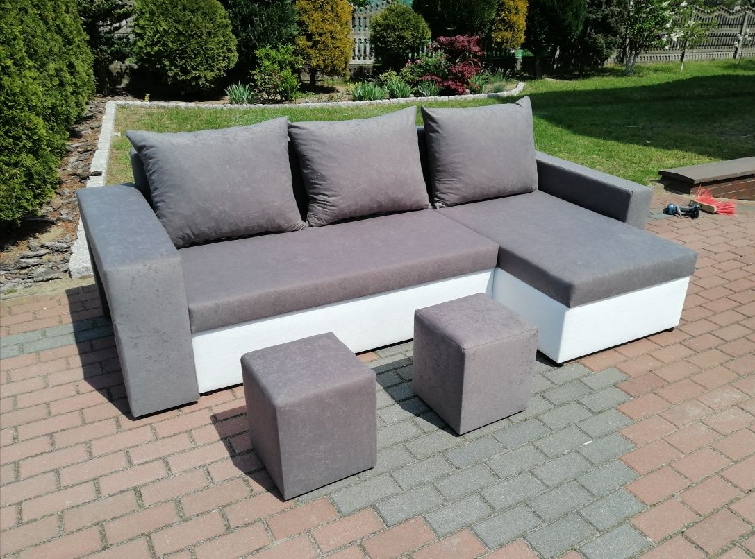 Narożnik z pufami w boczku od producenta. Duża kolorystyka !