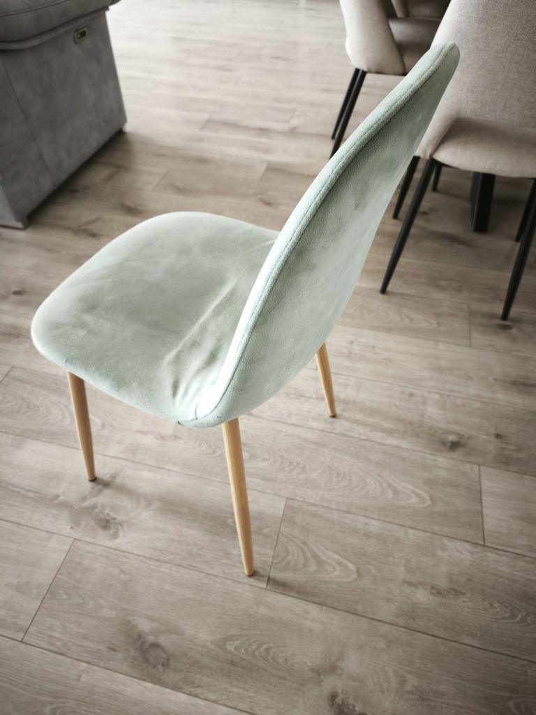 Cadeira sklum veludo verde turquesa
