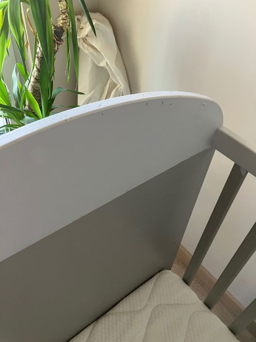 Łóżeczko drewniane 160x80cm z materacem DOBRANOCKA