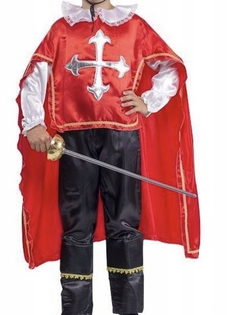 Strój Kot w Butach Muszkieter Czerwony 134-140 NOWY