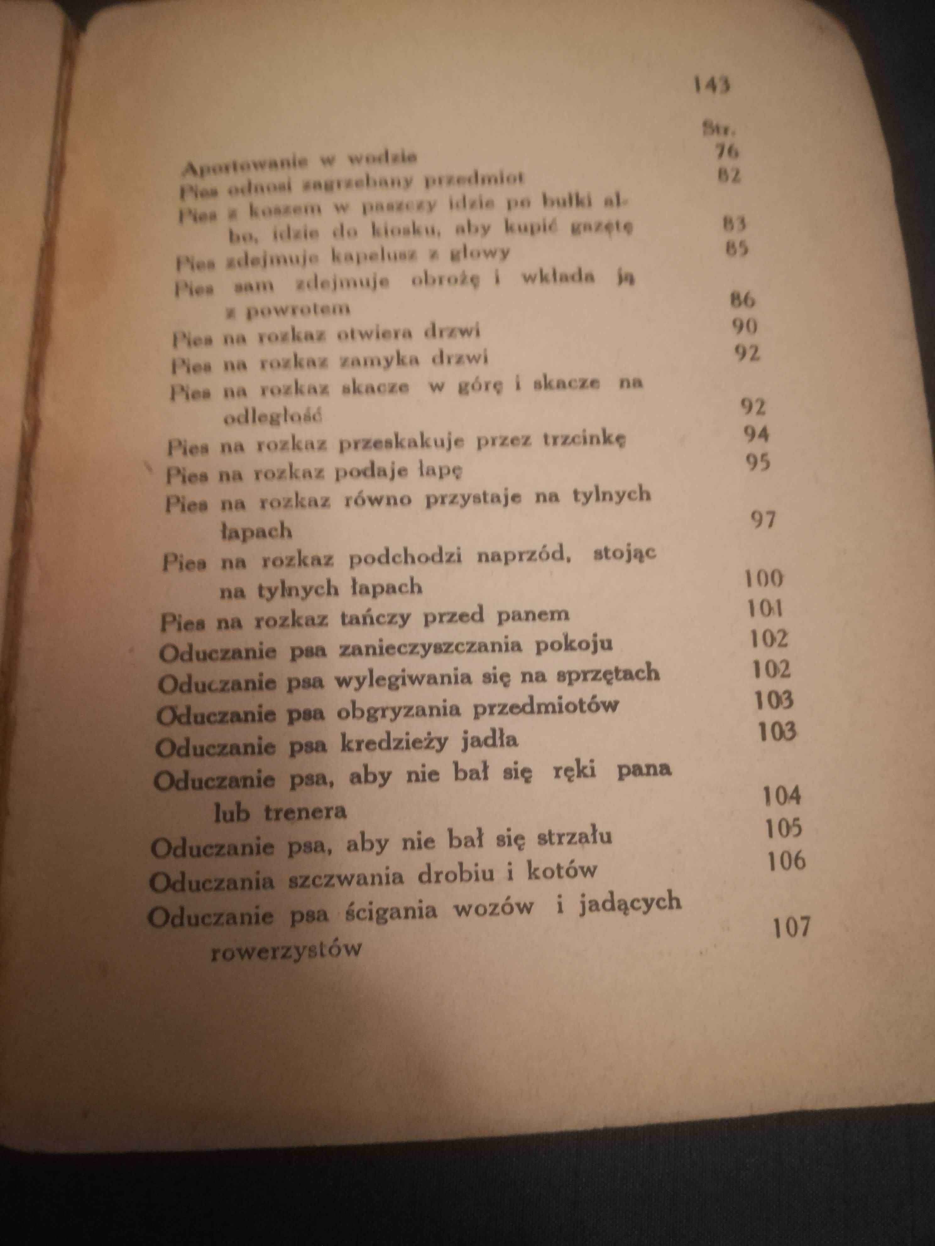 Tresura psa z 19 rysunkami w tekście B. Rakowski 1938r.