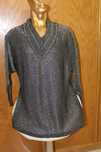 Camisola de Malha Brilhante com rachas laterais, cor Preto Novo