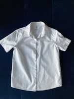 H&M Biała Koszula z krótkim rękawem 134 EasyIron