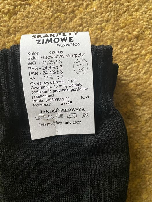 Skarpety zimowe wzor 539/MON 8 par czarne