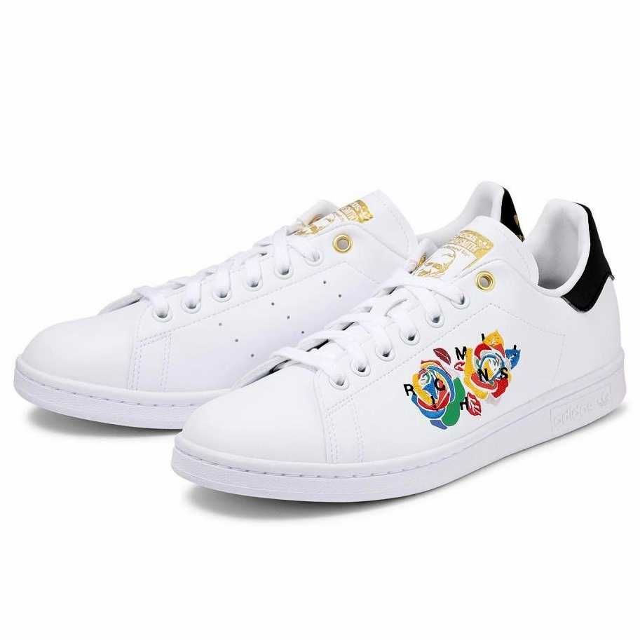 Buty Damskie Adidas Stan Smith 42,5 43 Boho Kwiaty Białe Sneakersy GW0