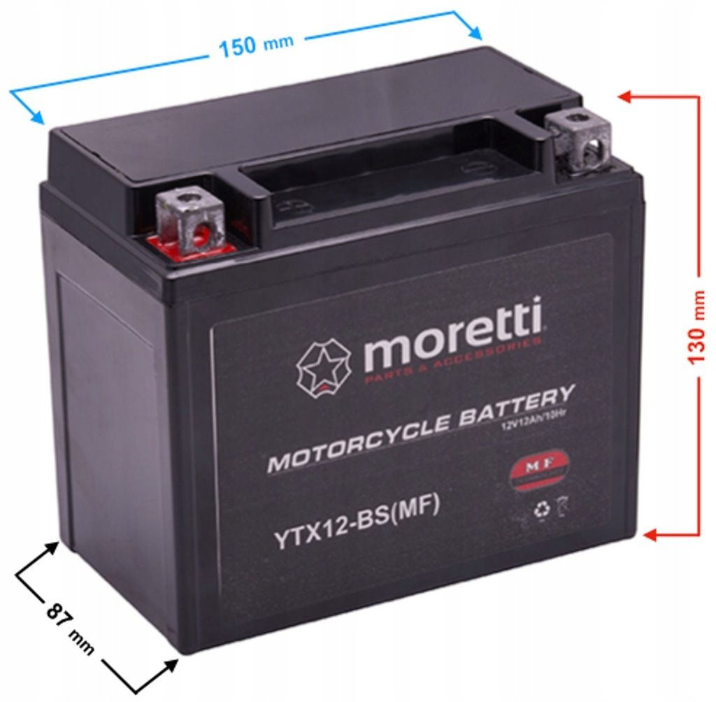 Akumulator do motocykla, do quada, do kosiarki 12Ah AGM MTX12 AGM/GEL