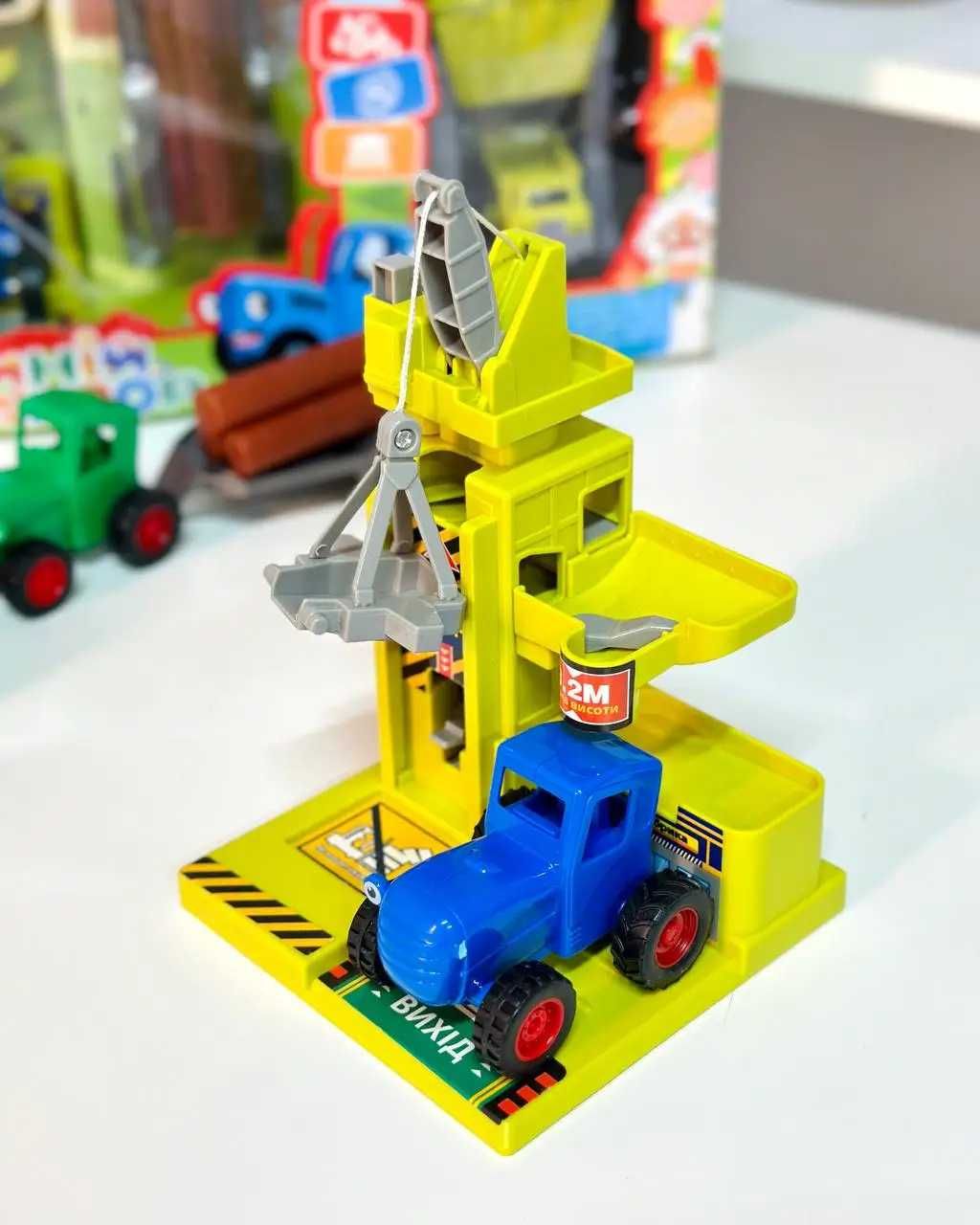 Игровой набор паркинг 22326 Синий трактор лесопилка