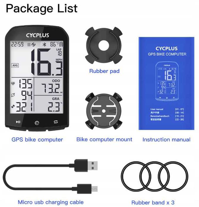 CYCPLUS M1 GPS komputer rowerowy licznik z uchwytem