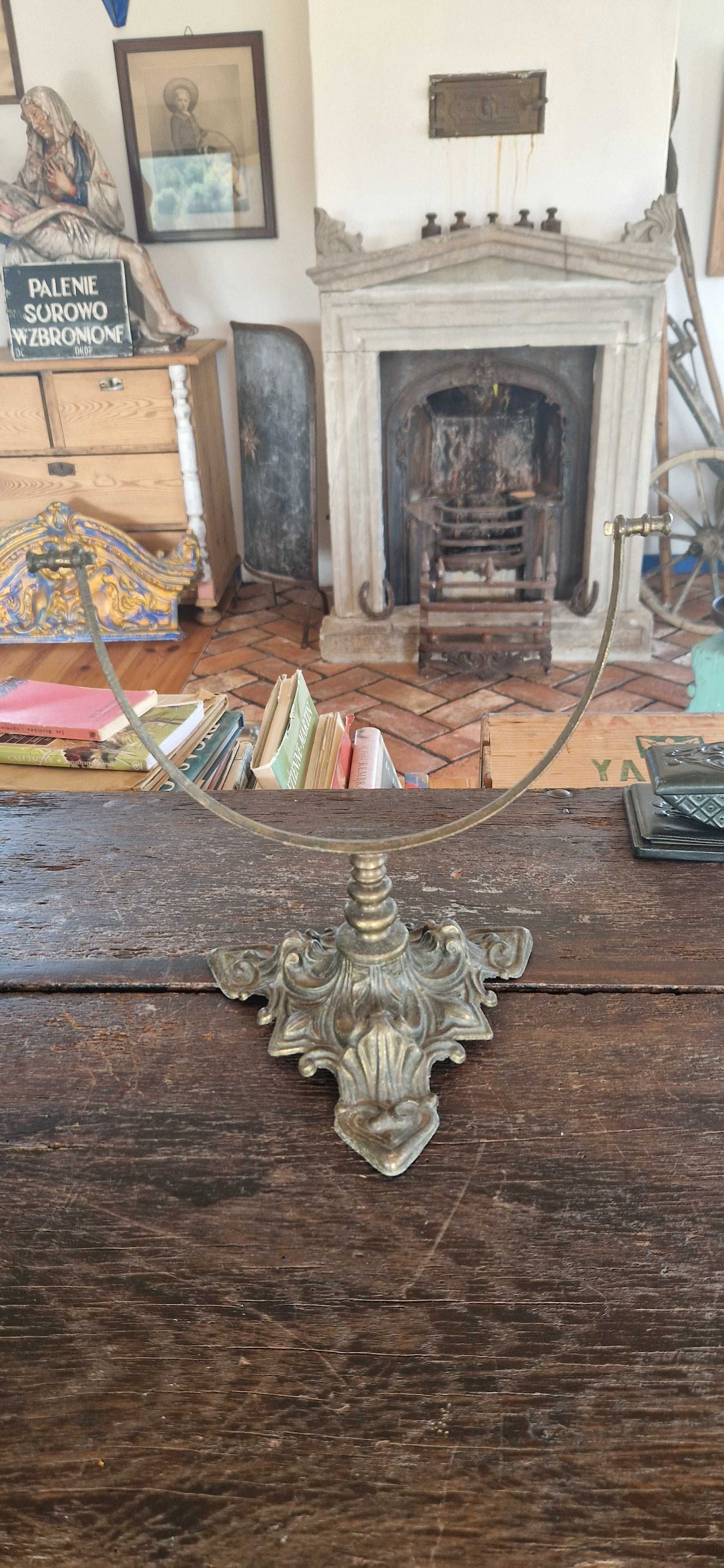Stary stojak lustro ornament art nouveau secesja dekor glamour antyk