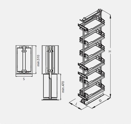 CARGO Wysokie 50 MAXI Pełne Dno 5 półek Biały