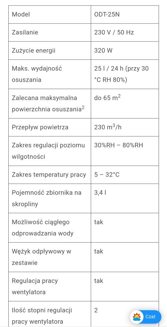 Osuszacz powietrza kondensacyjny Warmtec ODT-25N