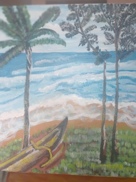 Quadro a óleo pintado á mão