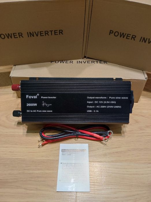 Інвертор чиста синусоїда, перетворювач напруги Foval 2600w inverter