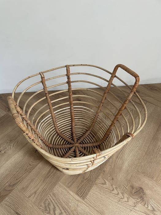 Kosz rattanowy z uchwytami ikea