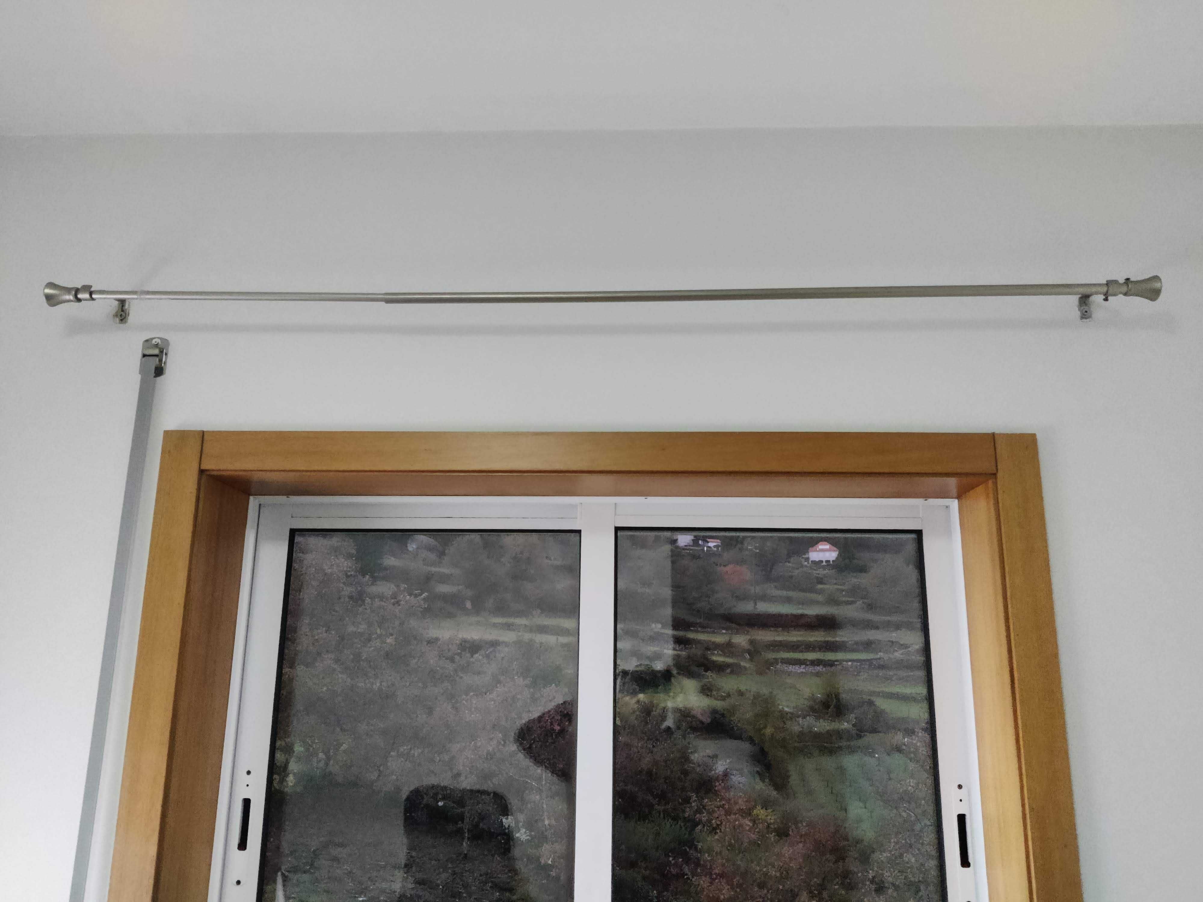 3 varões para cortinas em inox