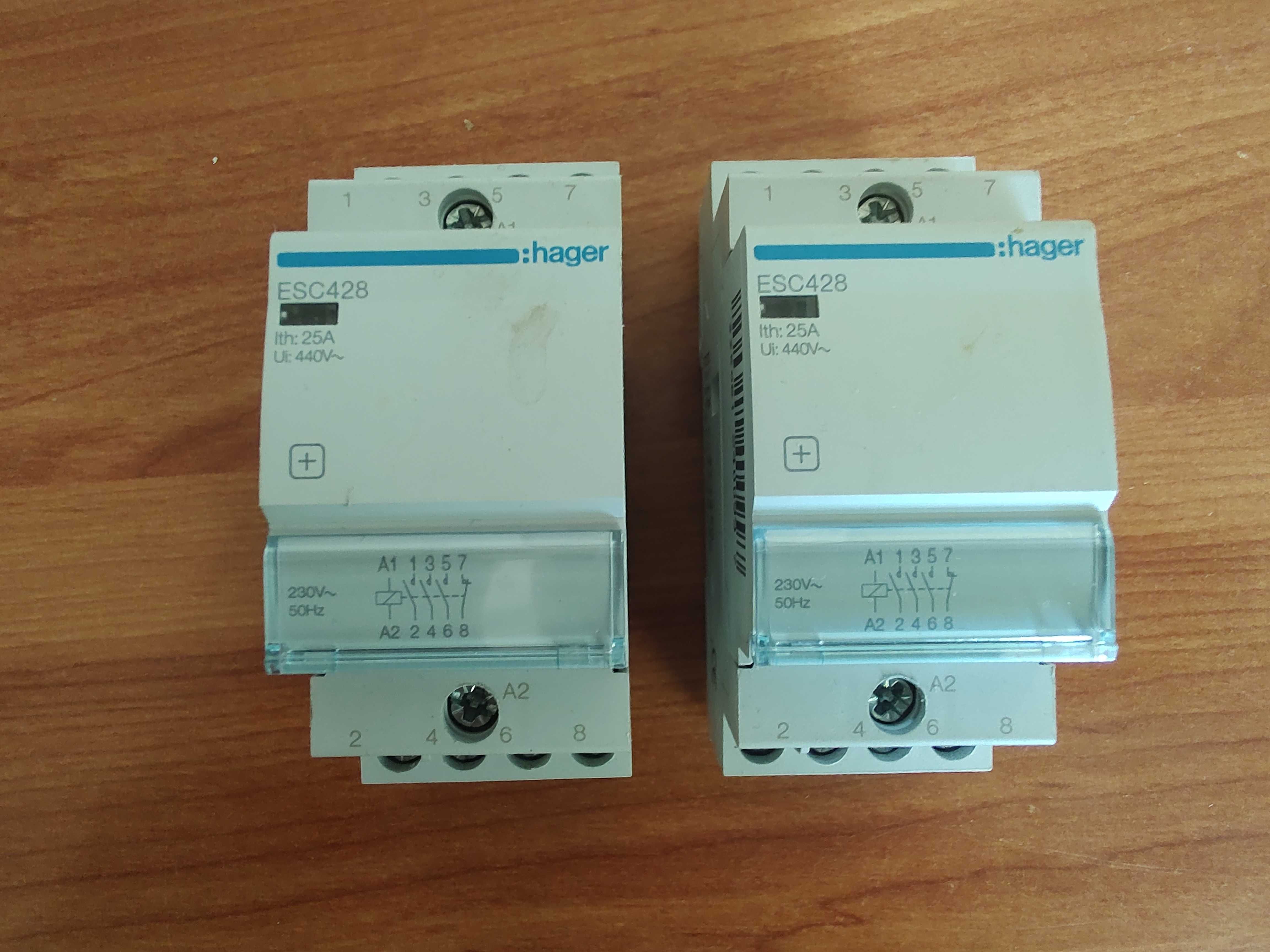 Hager ESC428 Contactor 25A, 3NO+1NC, 230V~50Hz