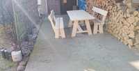 Komplet ogrodowy nowy stół+ dwie ławki solidna robota