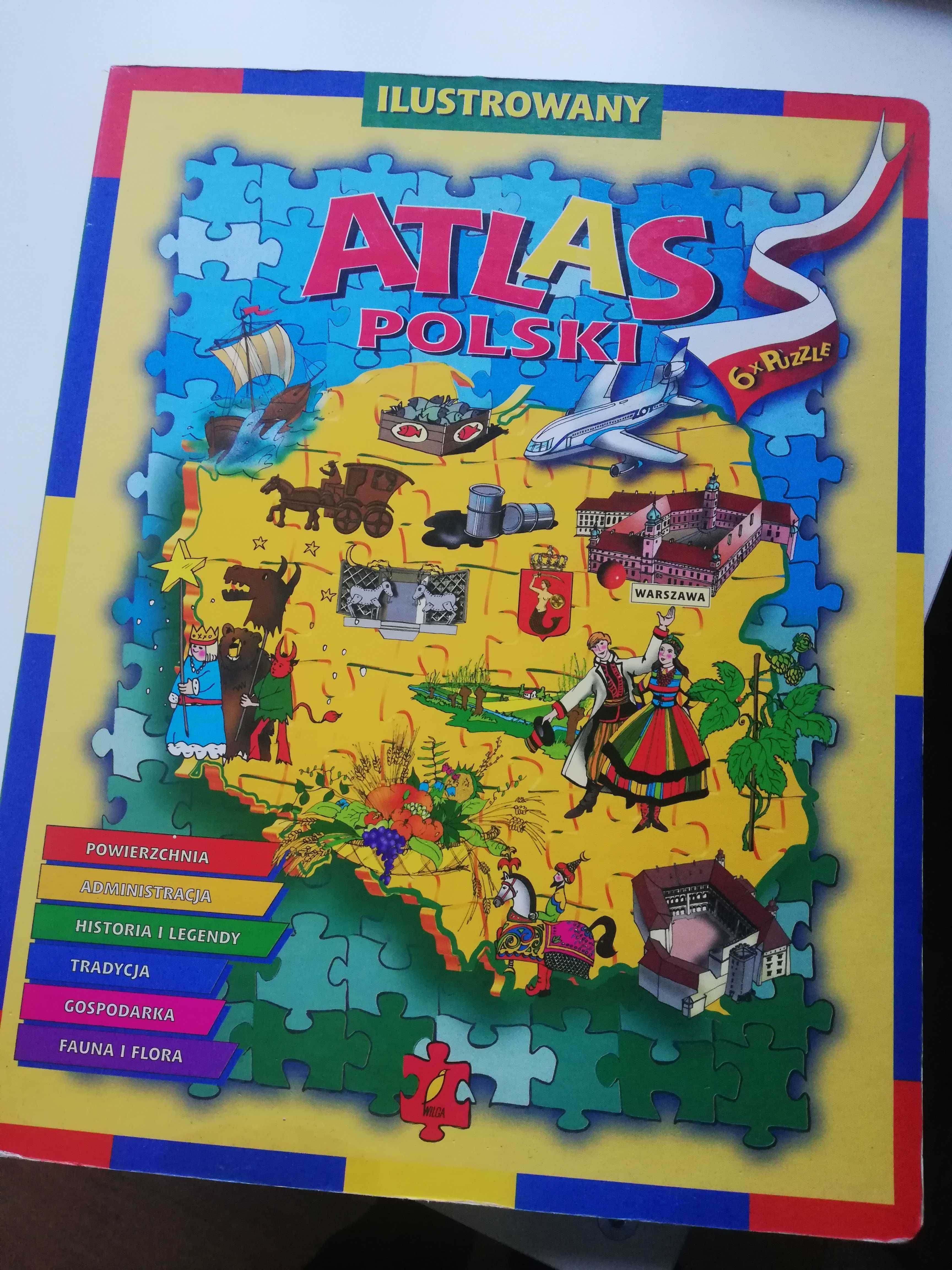 Atlas Polski ilustrowany, 6 x puzle