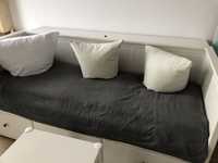 łóżko rozkładane Ikea Hemnes z materacami i pojemnikiem na 2 materac