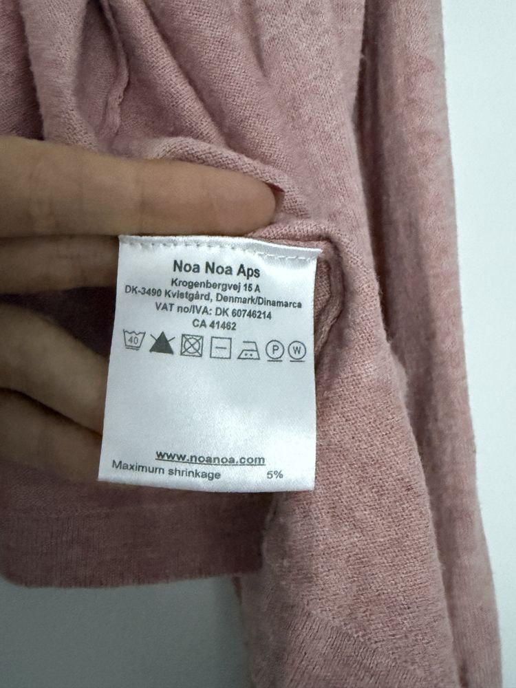 różowy bawełniany sweterek kardigan narzutka XL 42 noa noa essential
