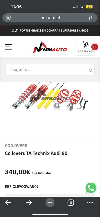 Amortecedor coilover audi 80