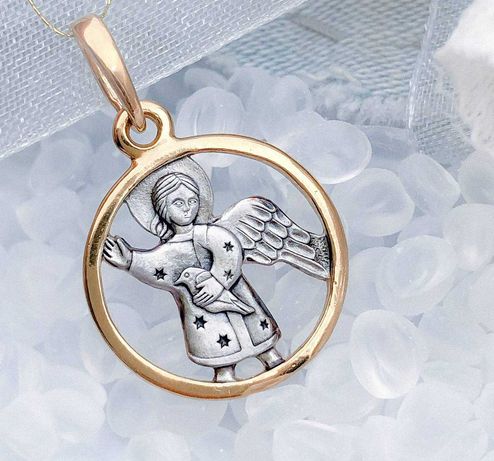 Кулон срібний Янгол в позолоті кулон серебряный Ангел в позолоте