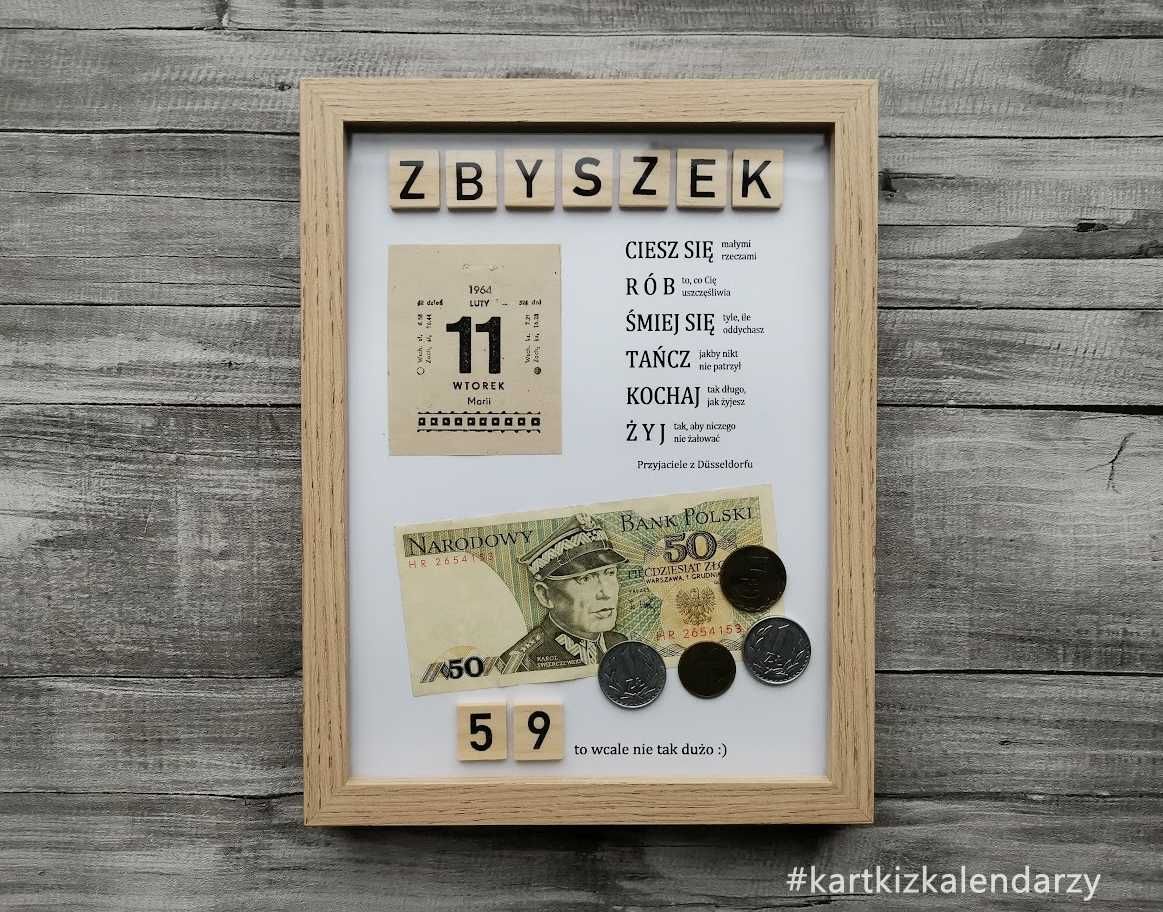 Kartka z kalendarza 1964 - oryginalna