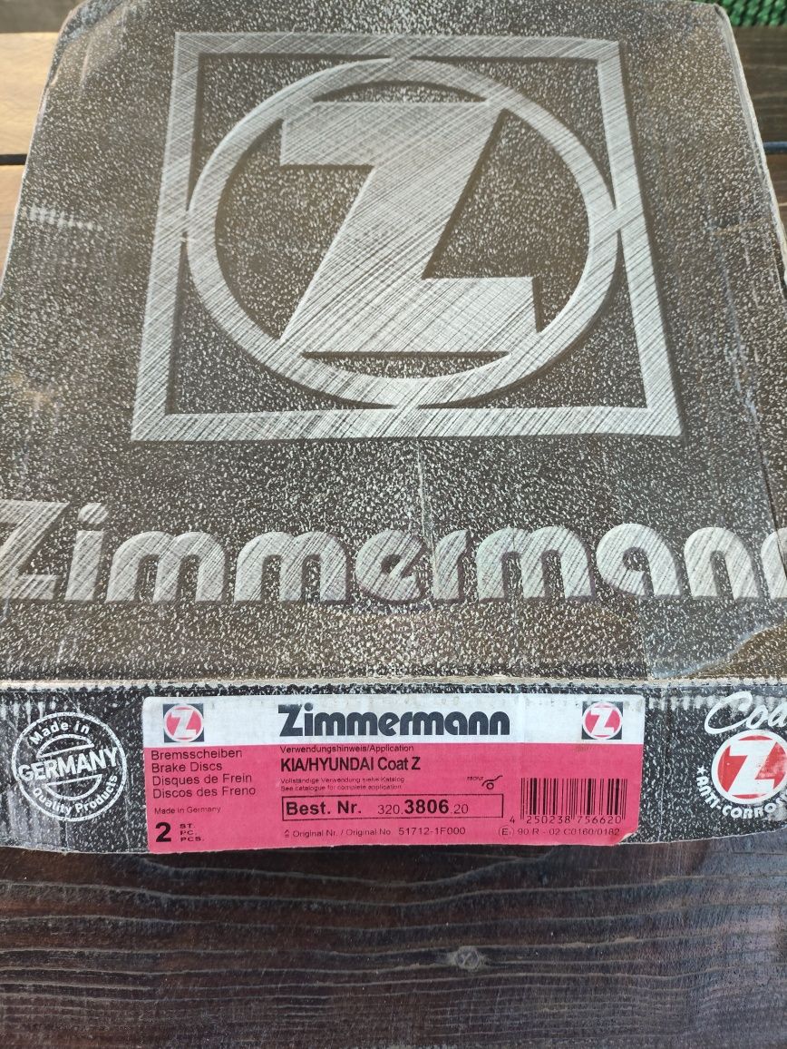 Диски тормозные, передние. Новые. ZIMMERMANN 320.3806.20
