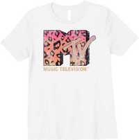 T-shirt z nadrukiem MTV damski, rozmiar M, nowy
