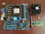 Матиринська плата ASUS M4A785T-M, кулєр AMD, мережева плата D-Link