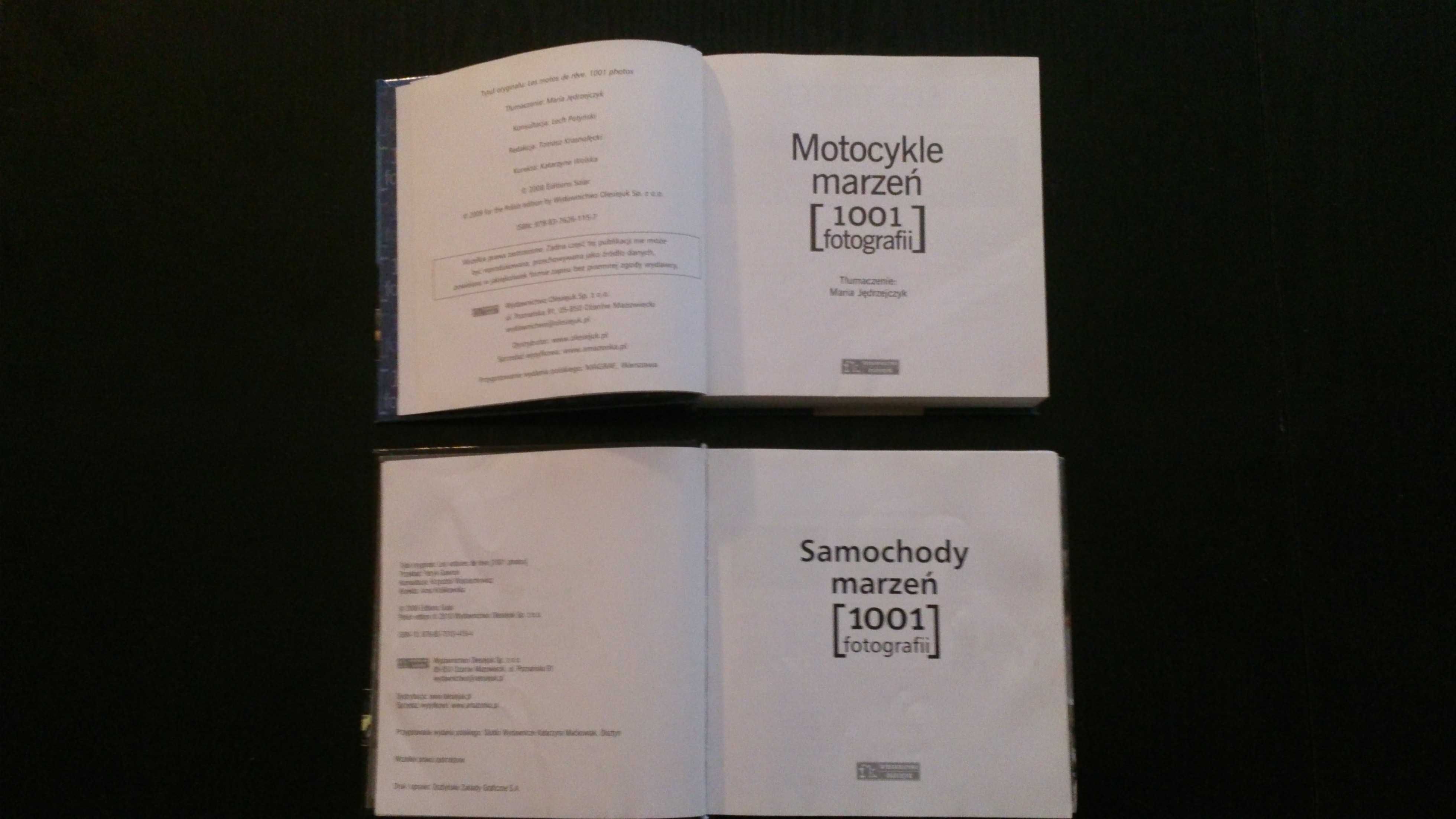 Zestaw książek "Samochody marzeń - Motocykle marzeń 1001 fotografii"
