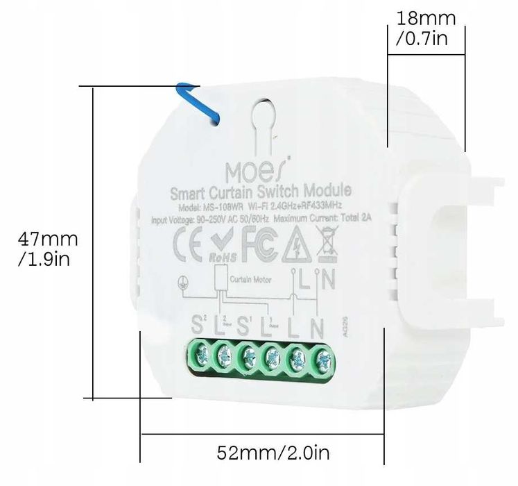Przełącznik Moes Tuya WIFI Inteligentny moduł rolet