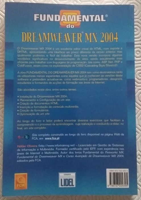 Livro - Fundamental do Dreamweaver MX 2004 -Edição FCA - Grupo LIDEL