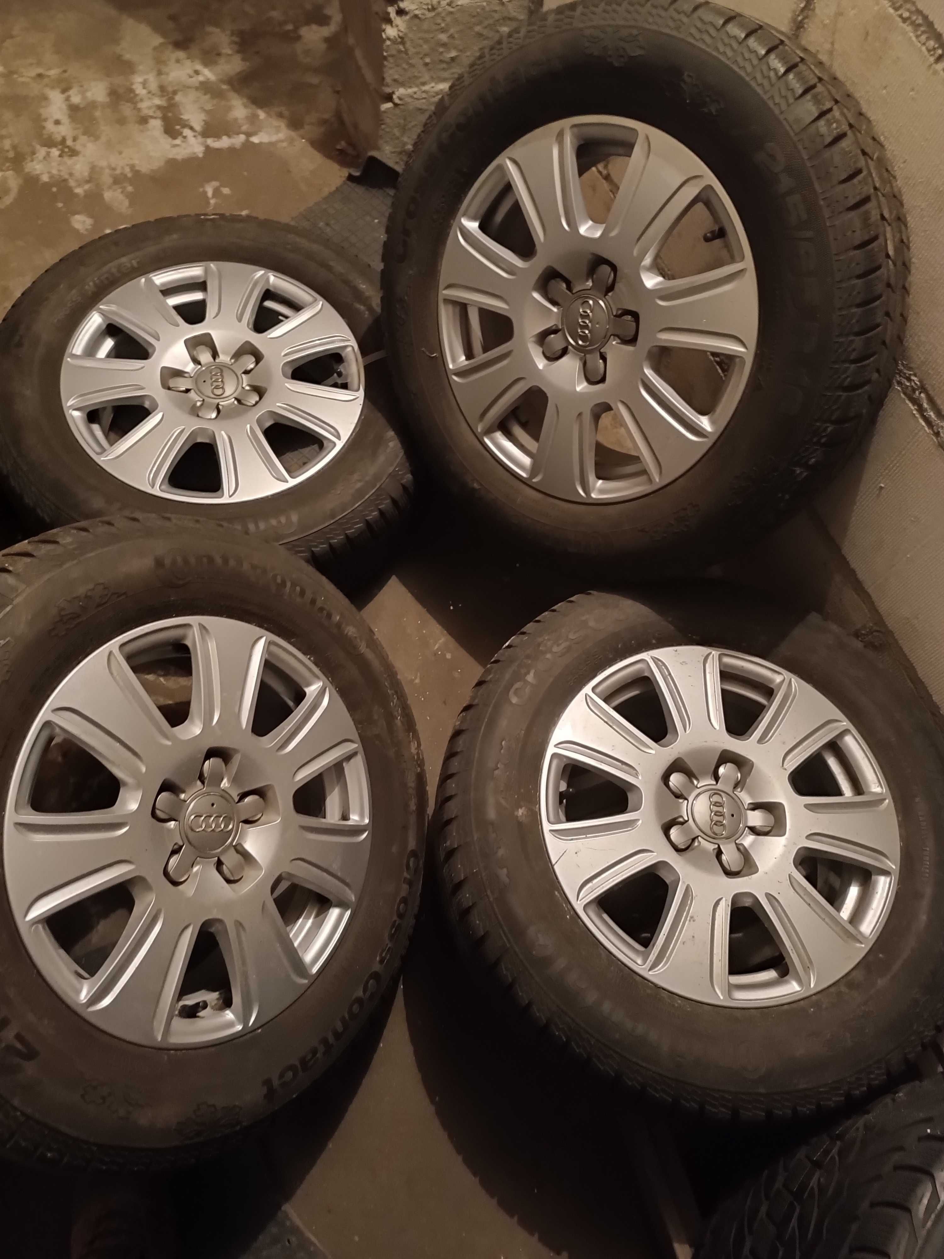 Koła felgi aluminiowe opony Continental 215-65m+s 5×112 r 16 audi A6