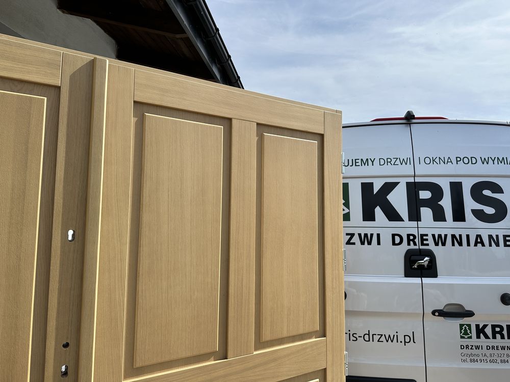 Drzwi zewnętrzne drewniane OD RĘKI brama dwuskrzydłowa Cała Polska UE