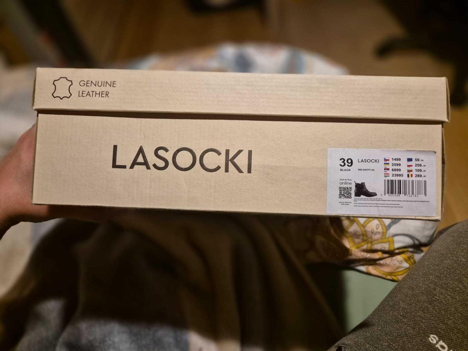 Botki skórzane ocieplane Lasocki NOWE