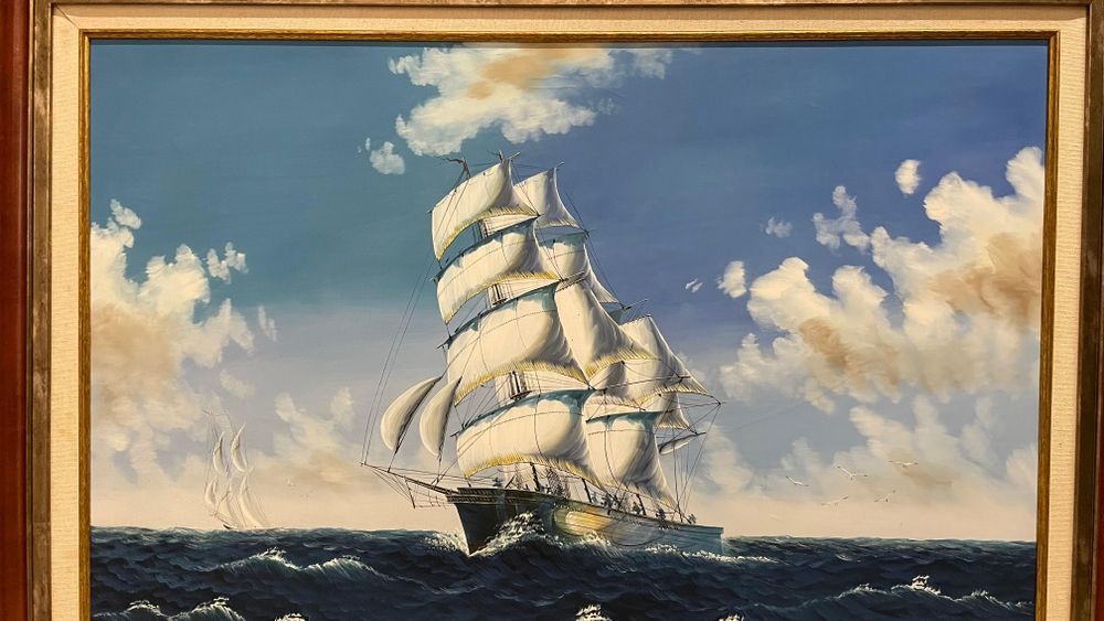 Quadro pintado a óleo em tela